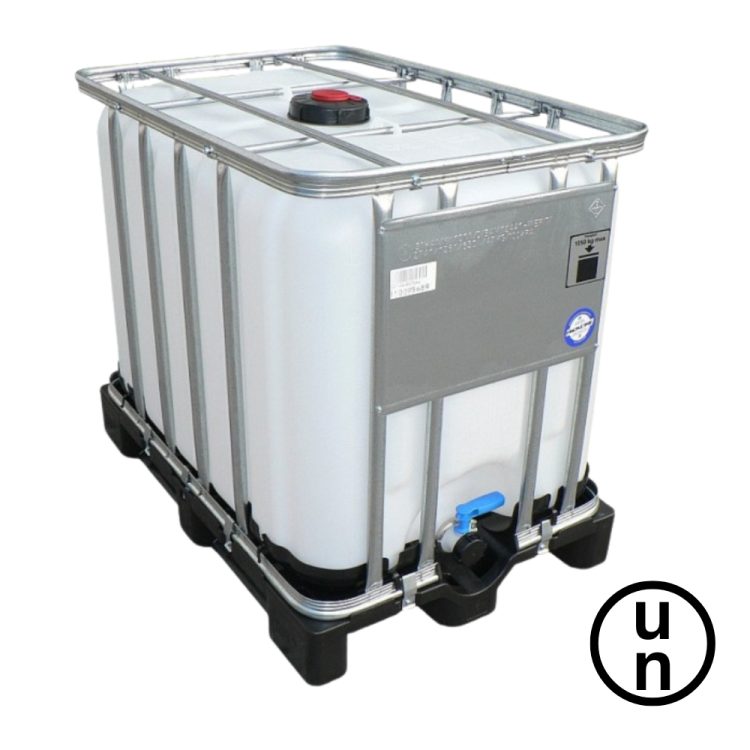 Grade 1 – Clear 600L Reconditioned IBC – Metal/Plastic Pallet – UN Approved
