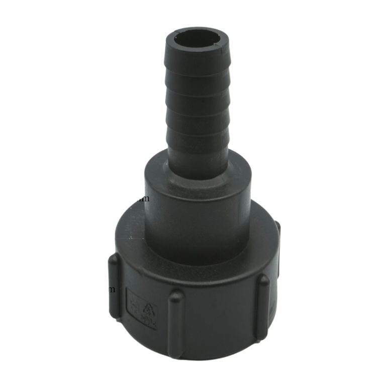 An IBC adaptor - S60x6 (2 inch) Female to (1 inch) Hose Tail